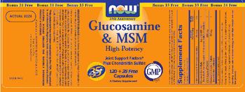 NOW Glucosamine & MSM High Potency - supplement