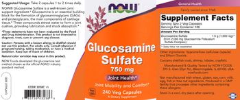 NOW Glucosamine Sulfate 750 mg - supplement