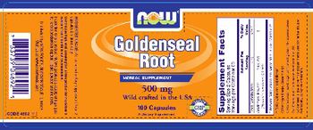 NOW Goldenseal Root 500 mg - supplement