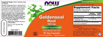 NOW Goldenseal Root 500 mg - supplement