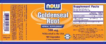 NOW Goldenseal Root 500 mg - supplement