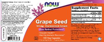 NOW Grape Seed 100 mg - Standardized Extract - supplement