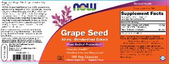 NOW Grape Seed 60 mg - Standardized Extract - supplement