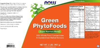 NOW Green PhytoFoods - supplement