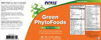 NOW Green PhytoFoods - supplement