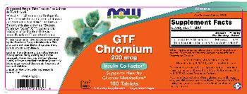 NOW GTF Chromium 200 mcg - supplement