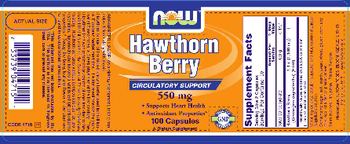 NOW Hawthorn Berry 550 mg - supplement