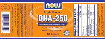 NOW High Potency DHA-250 - supplement