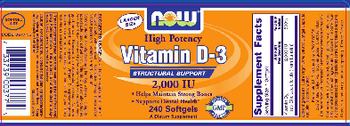 NOW High Potency Vitamin D-3 2,000 IU - supplement