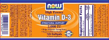 NOW High Potency Vitamin D-3 2,000 IU - supplement