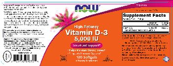 NOW High Potency Vitamin D-3 5,000 IU - supplement