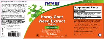 NOW Horny Goat Weed Extract 750 mg - supplement