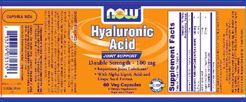 NOW Hyaluronic Acid Double Strength - 100 mg - supplement