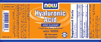 NOW Hyaluronic Acid With MSM - supplement