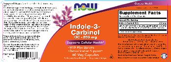 NOW Indole-3-Carbinol I3C - 200 mg - supplement