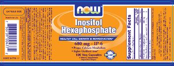 NOW Inositol Hexaphosphate 600 mg - supplement