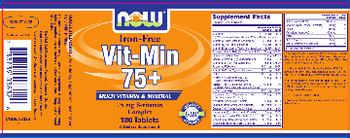 NOW Iron-Free Vit-Min 75+ - supplement