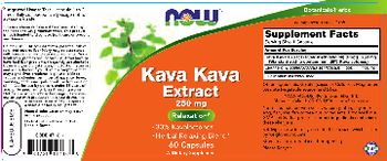 NOW Kava Kava Extract 250 mg - supplement