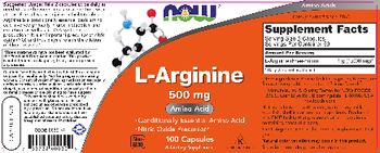 NOW L-Arginine 500 mg - supplement