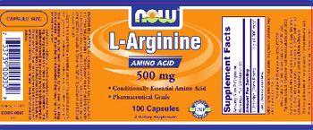 NOW L-Arginine Amino Acid 500 mg - supplement