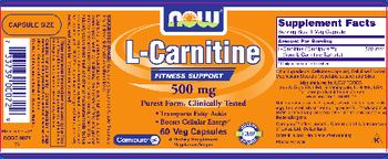 NOW L-Carnitine 500 mg - supplement