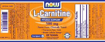 NOW L-Carnitine 500 mg - supplement
