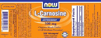NOW L-Carnosine 500 mg - supplement