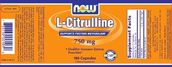 NOW L-Citrulline 750 mg - supplement