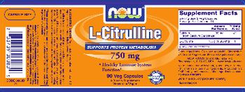 NOW L-Citrulline 750 mg - supplement