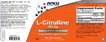 NOW L-Citrulline 750 mg - supplement