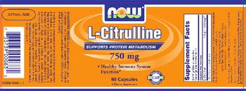 NOW L-Citrulline 750 mg - supplement