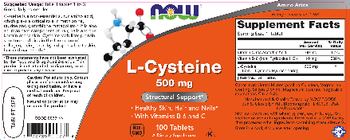 NOW L-Cysteine 500 mg - supplement