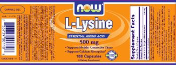 NOW L-Lysine 500 mg - supplement