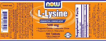 NOW L-Lysine 500 mg - supplement