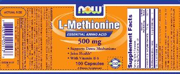 NOW L-Methionine 500 mg - supplement