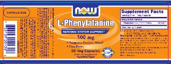 NOW L-Phenylalanine 500 mg - supplement