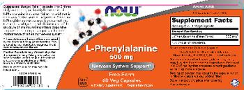 NOW L-Phenylalanine 500 mg - supplement