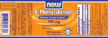 NOW L-Phenylalanine 500 mg - supplement