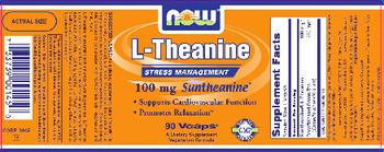 NOW L-Theanine 100 mg Suntheanine - supplement