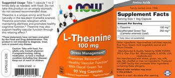 NOW L-Theanine 100 mg - supplement
