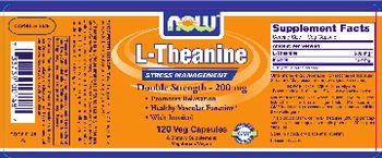 NOW L-Theanine Double Strength - 200 mg - supplement