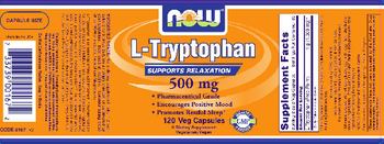 NOW L-Tryptophan 500 mg - supplement