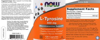 NOW L-Tyrosine 500 mg - supplement
