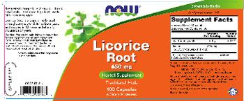 NOW Licorice Root 450 mg - herbal supplement
