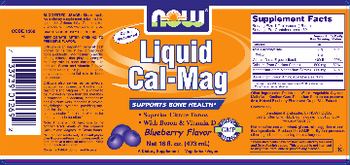 NOW Liquid Cal-Mag Blueberry Flavor - supplement