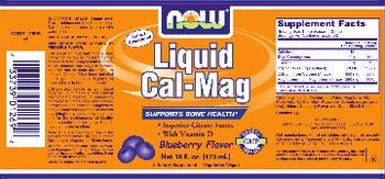 NOW Liquid Cal-Mag Blueberry Flavor - supplement