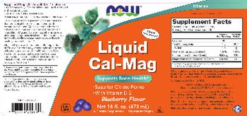 NOW Liquid Cal-Mag Blueberry Flavor - supplement
