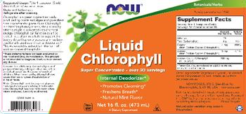 NOW Liquid Chlorophyll Natural Mint Flavor - supplement