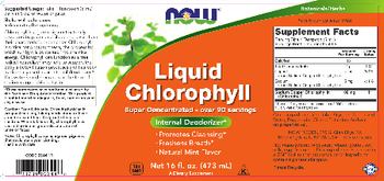 NOW Liquid Chlorophyll Natural Mint Flavor - supplement