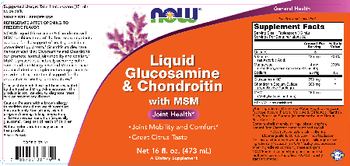 NOW Liquid Glucosamine & Chondroitin With MSM - supplement